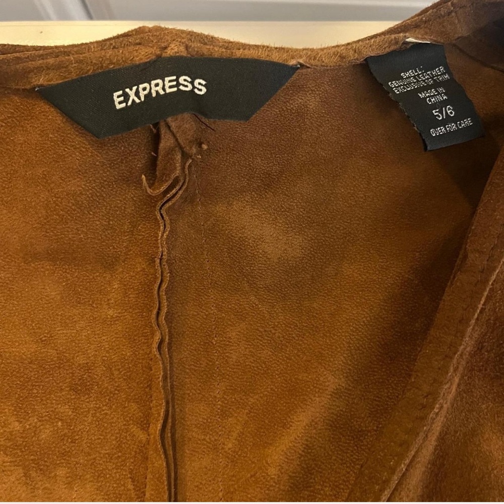Vintage Express Brown Ruffled Blazer - Picture 6 of 7